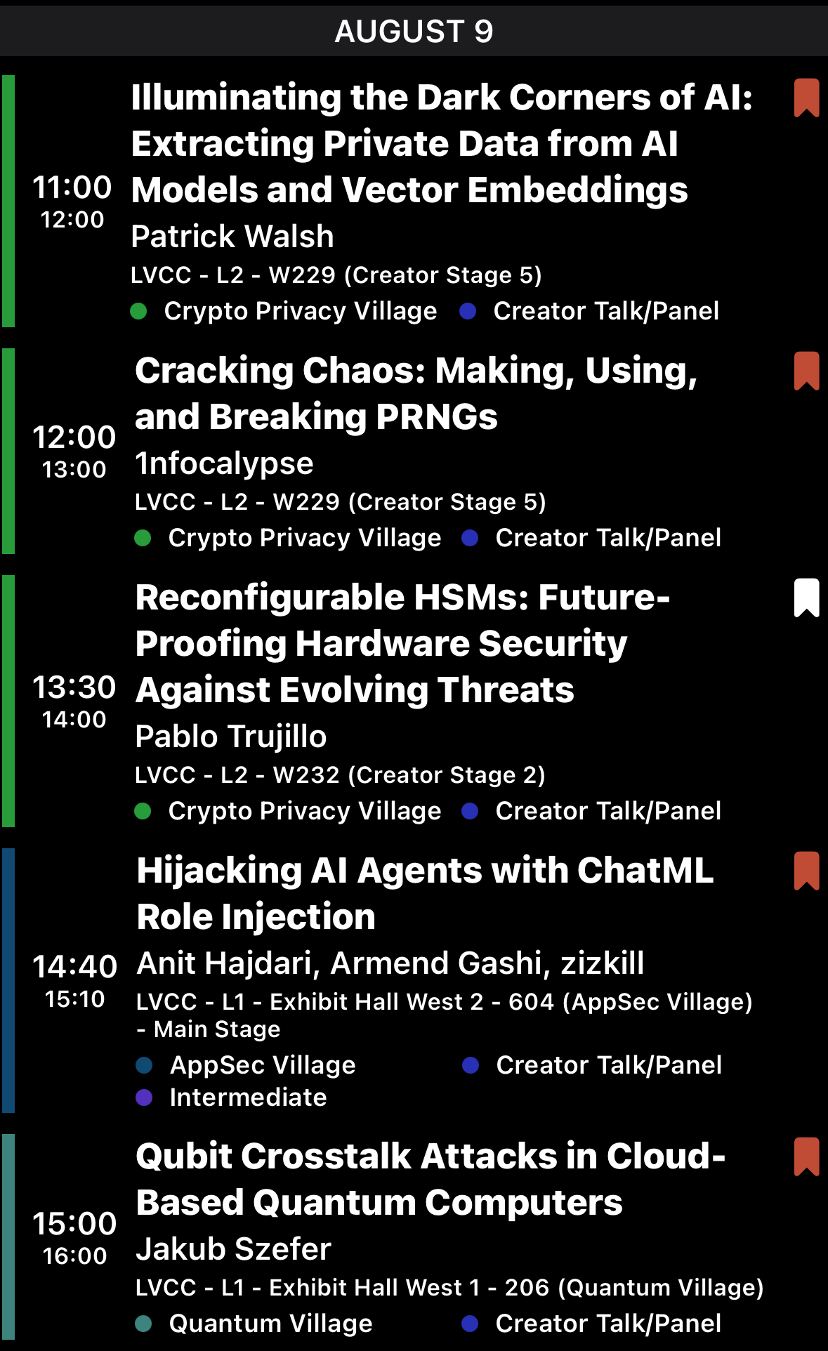 Aug 9 schedule
